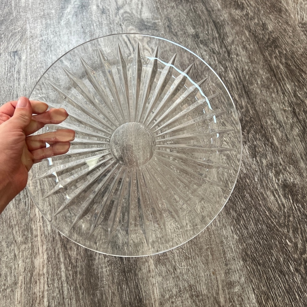 Vintage French VAL ST. LAMBERT Crystal Plate Signed